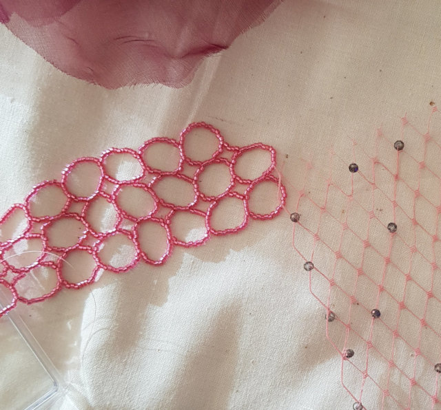 Circular Netting with seed beads